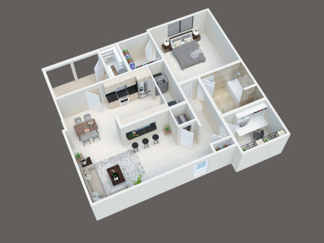 One bedroom floor plan